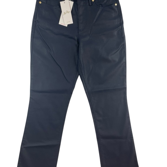 Lilly Pulitzer Denim - Lilly Pulitzer Liza Coated Denim Crop Flare Navy Women’s Size 4 MSRP$188 NWT